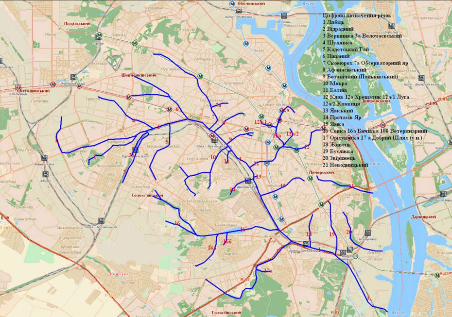 Природні береги річки Либідь у Києві